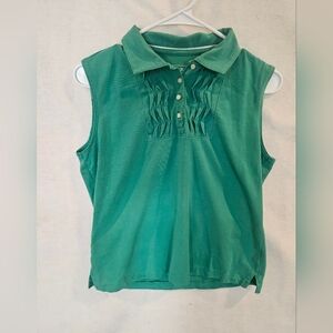 Lady hogan women's green sleeveless golf shirt size medium